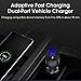 Adaptive Fast Charging Dual-Port Car Charger with USB Type C Charger Cable Compatible Samsung Galaxy S9 / S9+ / S8 / S8 Plus/Active/Note 8 / Note 9 and More