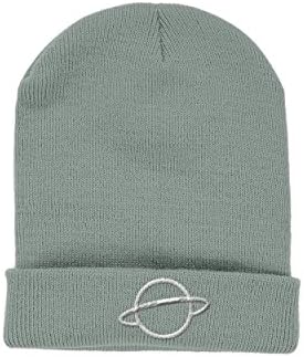 OUOK Planet Beanie Light Gray Winter Beanies - Adjustable Embroider Unisex