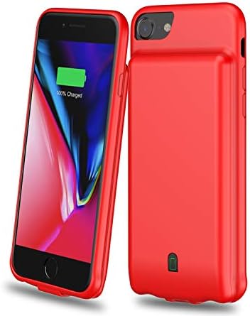 Battery Case for iPhone 6/6s/7/8, 4500mAh Extended Rechargeable Charging Case Portable Power Bank External Battery Pack Protective Charger Case for iPhone 6, 6s, 7, 8 (4.7in) (Red)