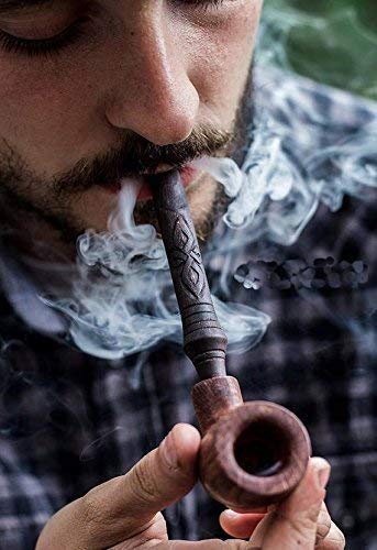 Briar and linden wood smoking pipe with Sterling silver insert Celtic nordic design FREE SHIPPING celtic ligature