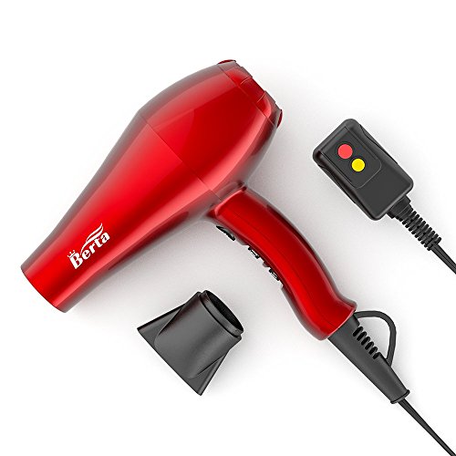 Professional Powerful Hair Dryer 1875w Ceramic Negative Ionic & Far Infrared 2 Speeds 3 Temperatures Heat Cool Shot Button with Concentrator
