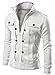 Azbro Men's Highneck Zip Up Casual Jacket & Outcoat, BLACK-L