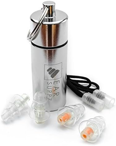 EarSuppz 2 Pair Reusable Silicone High Fidelity Ear Plugs for Concert Music Construction Hearing Protection - Soft Noise Reducing for Snoring Sleeping Studying Comfortable Travel