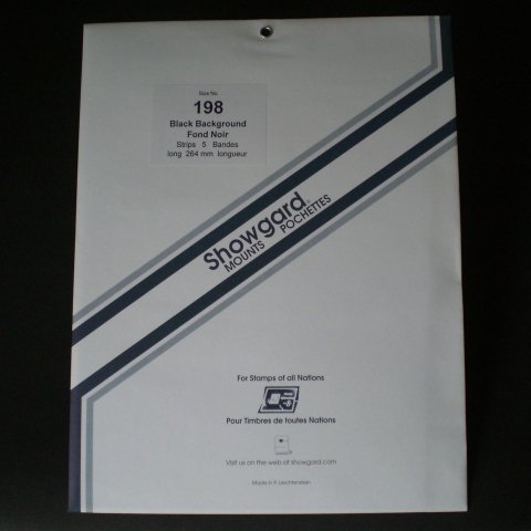 Showgard Strip Style Black Stamp Mounts Size 198