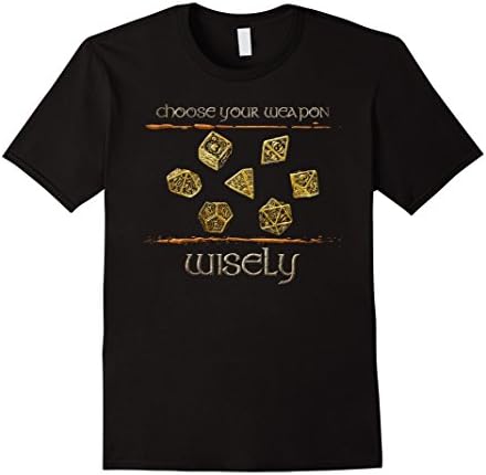 Men's The Official "CHOOSE YOUR WEAPON WISELY" Funny Dice T-shirt 2XL Black
