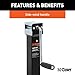 CURT 28358 Weld-On Pipe-Mount Swivel Trailer Jack, 5,000 lbs. 15-1/2 Inches Vertical Travel, black