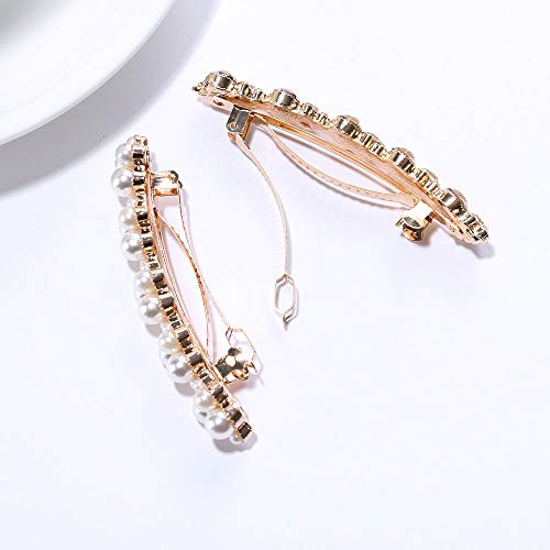 Bingo Point 1 Pcs Fashion Crystal Rhinestone Pearl Hairpins Girls Barrettes Hair Clip Clamp Jewelry Styling Tools Women Hair Accessories - Thumbnail 2