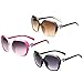 HuntGold 1X Lady Girl Popular Retro Carving Rose Flower Design Eyewear Glasses Sunglasses(dark brown)