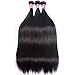 4Bundles 30 30 28 26 Inches Remy 8A Brazilian Straight Hair Bundles Unprocessed Virgin Straight Human Hair Extensions Mink Brazilian Hair Weave Bundles Natural Color