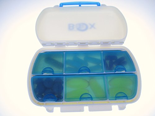 MIGHTY BOX Pill Box Pill Holder Large Pill Container Travel Pill Cases for Purse Vitamin Holder Pill Box Organizer Medicine Case Has Real Hinge and Compartments and Locking Clasp