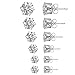 Sohapy Stainless Steel Round Clear Cubic Zirconia Diamond Rhinestone Stud Earrings, Roseate Jewelry, 6 Pairs (Color Silver)