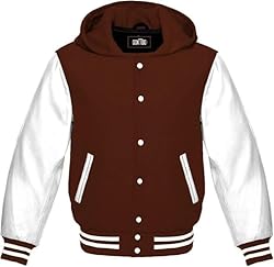 GOKTOG Hooded Varsity Jacket Women, Baseball