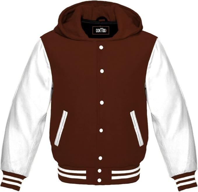 GOKTOG Hooded Varsity Jacket Women, Baseball