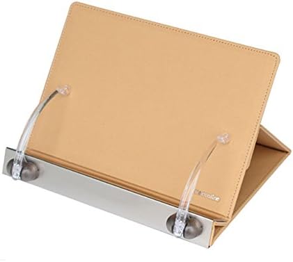 MECCALINE Premium Book Stand Reading Desk Holding Sticks Adjustable Angles For Books Tablet PC Smart Phone Beige