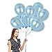 100pcs of 12-Inch Solid Metallic Latex Balloons with 65 Yards Crimped Curling Ribbon (BABY BLUE, PACK OF 100)