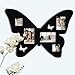 Adeco 5 Openings Decorative Black Wooden Butterfly Wall Hanging Collage Picture Photo Frame - Made to Display Two 4x6, Two 3x3,and One 3.5x5