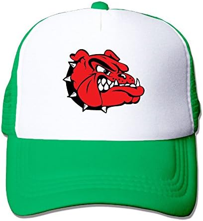 Red Bulldog Mascot Unisex Mesh Funny Trucker Outdoors Cap Snapback Hat KellyGreen