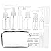 15 Pack Travel Bottle Kit Set – Leak Proof Toiletry Cosmetic Makeup Liquids Containers for Lotion, Shampoo, Cream, Soap with Travel Bag – Clear