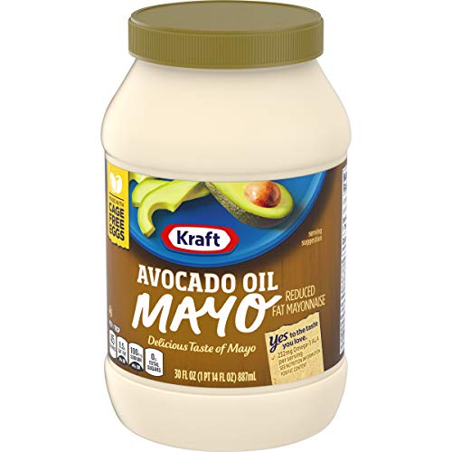 KRAFT MAYO AVOCADO OIL REDUCED FAT MAYONNAISE JAR, 30 OUNCE