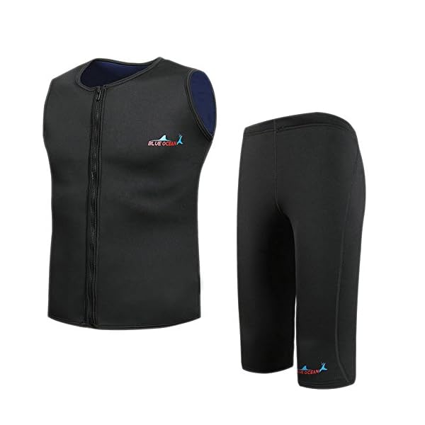 Blue-Ocean-2mm-SCR-Neoprene-Sleeveless-Two-piece-Men-Wetsuit-with-Zip-for-Diving-and-Swimming-Black