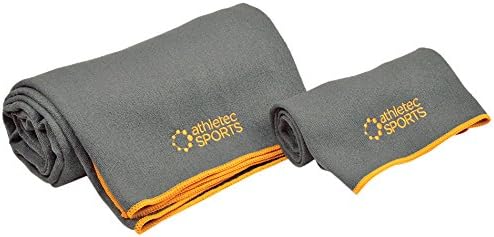 Athletec Sports Ultra Absorbent Yoga Towel Set, Gray