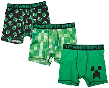 Bioworld Corp Boys Minecraft 3 Pack Boxer Briefs