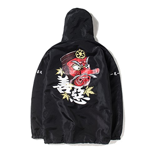 Perdontoo men s fashion dragon totem hoodie zip-up chin…