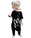 TheFound Baby Boy Girl Romper Bunny Printed Short Sleeve Jumpsuit Zipper Playsuit Outfits(18-24M) Black