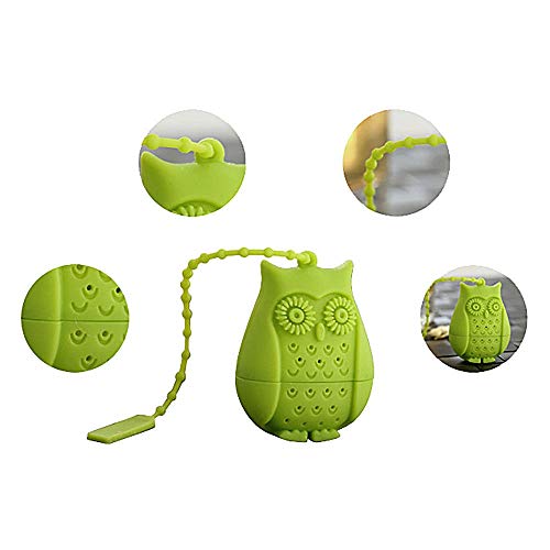 Wewin Tea Strainer Owl Shape Silicone Loose Leaf Tea Infuser Silica Gel Filtration Filter Diffuser Fun Tea Accessories (Red)