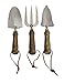 Joseph Bentley Traditional Garden Tools 3-Piece Stainless Steel Hand Tools Set – Includes Hand Trowel, Transplanting Trowel, and Hand Fork – Solid Oak Handles – Long Lasting Durability
