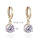 Round Crystal 18k Gold Plated Earrings Stud Women Dangle earrings Earnuts Gs0461 (GS0461-4)