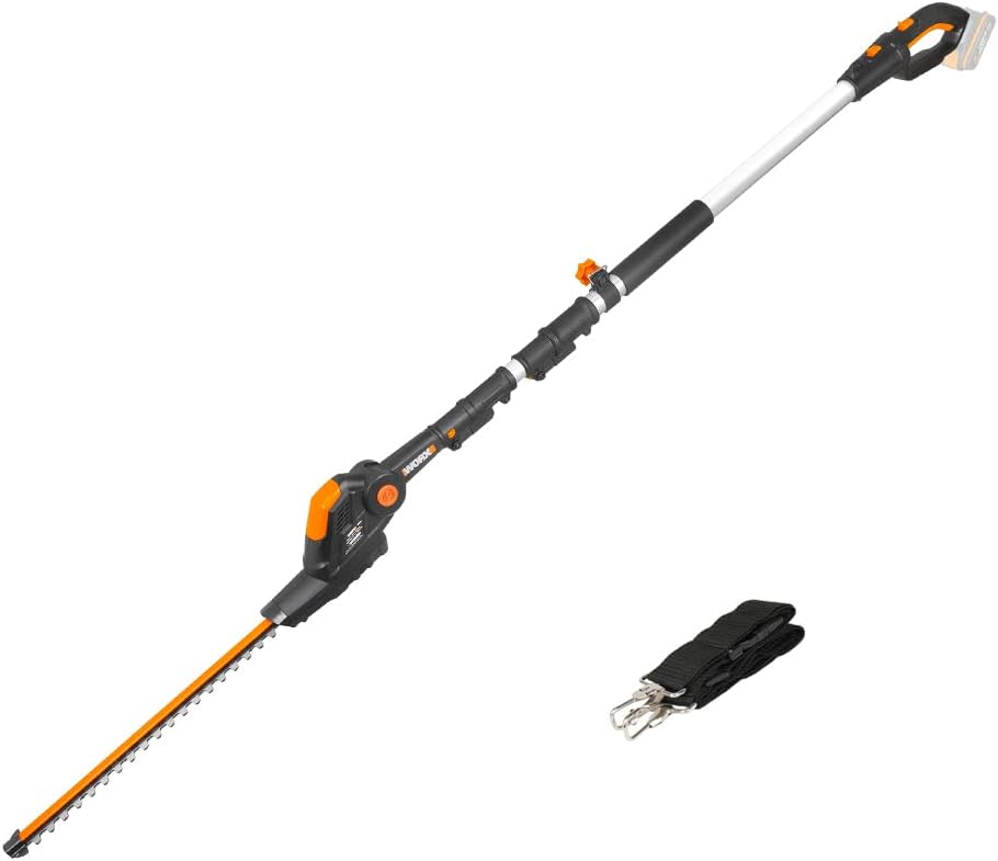 WORX WG252E.9 20V Cordless Pole Hedge Trimmer 45cm Reach 2.8m