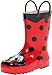 Western Chief Girls' Waterproof Printed Rain Boot with Easy Pull on Handles, Lucy the Ladybu, 5 M US Toddler