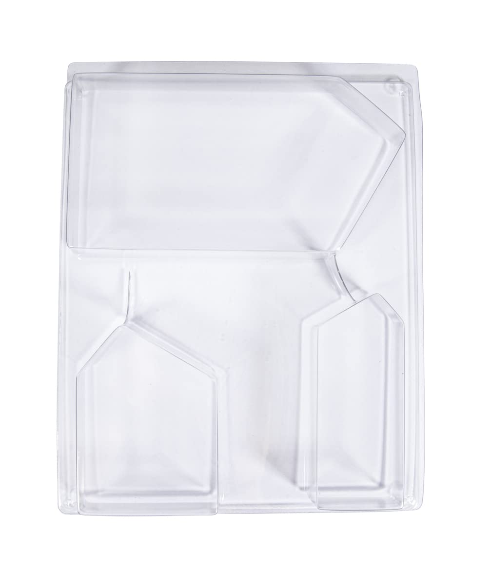 Rayher House-Shaped Casting Mould for Concrete Crafts and Plaster of Paris, Mould Tray with Three House Shapes for Casting and Moulding, various sizes, clear plastic, 36129000