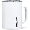 Corkcicle Triple Insulated Coffee Mug with Lid and Handle, Gloss White, 16 oz – Stainless Steel Travel Mug Keeps Beverages Hot for 3+ Hours – Non-Slip, Easy-Grip, Spill-Resistant Tumbler