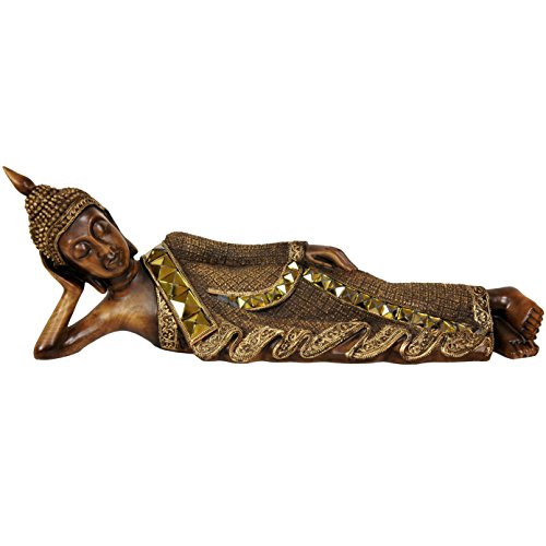 Oriental Furniture 18" Thai Reclining Buddha Statue