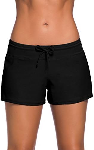 Women's Adjustable Swimsuit Tankini Bottom Board Shorts,Comfort Quick Dry Stretch Board Short