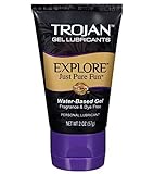 TROJAN Gel Lubricant Explore Just Pure Fun Water Base Gel Fragrance & Dye Free Gel Lubricant for Unmatched Pleasure Net Wt. 2 Oz or 57 G
