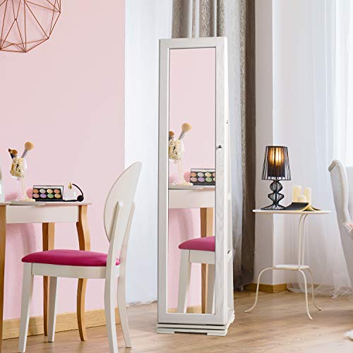 Titan Mall Armoire Jewelry Cabinet Standing Jewelry Organizer Jewelry Armoire with Mirror 360 Rotating Mirrored Jewelry Cabinet Armoire Mirror with Jewelry Storage - Thumbnail 5