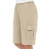 Collections Etc Women's Elastic Waist Cargo Pocket Short