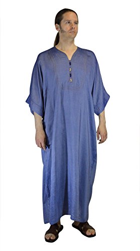 Moroccan Men Caftan Handmade Gandoura Cotton Delicate