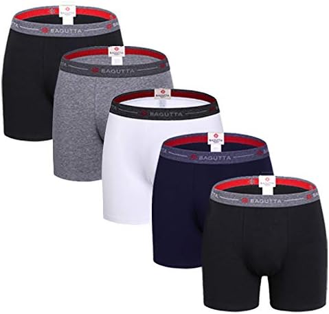 CSYER Mens Boxer Briefs Underwear Comfortable Cotton Breathable Tagless Short Leg Boxers Brief for Men Boys 5 Pack