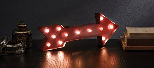 ARROW - Illuminated Marquee Word Sign - Red Metal 16-in x 9-in by Shift3
