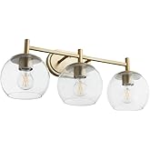 Quorum Lighting 578-3-80 Lyon Vanity, 3-Light 300 Total Watts, Aged Brass
