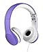 LilGadgets Connect+ Wired Kids Headphones for School with Mic, Volume Limited & Noise Reduction, On-Ear Headset with Cord, SharePort Technology for Multiple Kids & SoftTouch Padding, Purple
