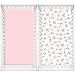 TILLYOU Fitted Crib Sheets - 100% Cotton Fitted Sheets for Standard Crib Mattress, Toddler Bed Mattress Fitted Sheets 2 Pack, Machine Washable, 28”x52”, Pink&Floral Flowers