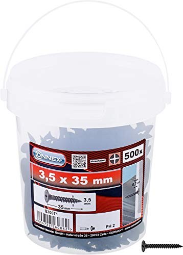Connex B30071 Vis à fixation rapide 3,5 x 35 phosphatées 500 g