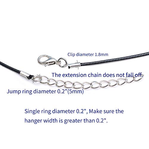 GENGMEI 120Pcs 20" Necklace Cord with Clasp for Bracelet Necklaces and Jewelry Making Accessories .1.5 mm Thickness,Black Bulk