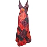 Women's Maxi Halter Dresses Boho Floral Patchwork Dress S/M Purple