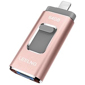 LEELNG 64G USB Stick voor Externe opslag-flashdrive, Memory Expansion Memory Stick Compatibel met Android en pc (Roze)
